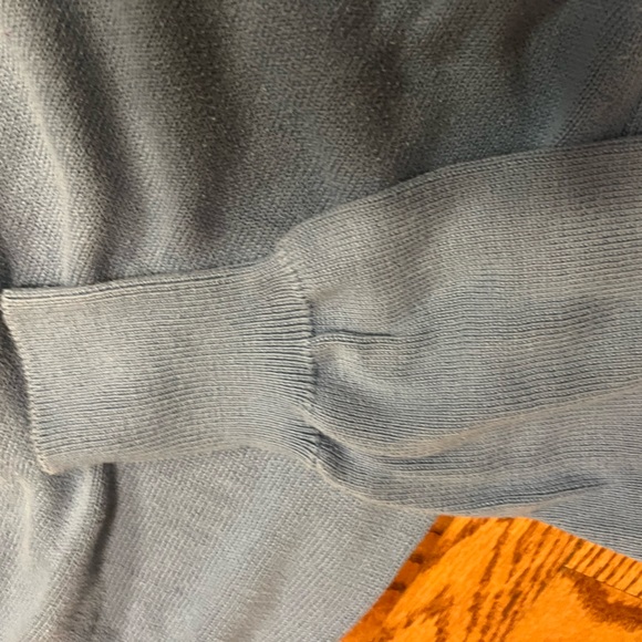 Vintage Michael Thomas Threadtex Sea Island Cotton Light Blue V-neck Sweater XL - Picture 5 of 8